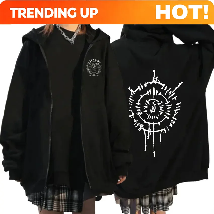 Mens Fashion Zip Up Hoodies - Customization Astarion 2023 Print Zipper Hoodie