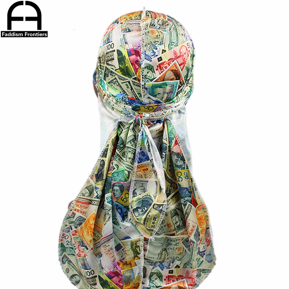 Men'S Fashion With Hat - Custom Money Men Silk Durag Bandanas