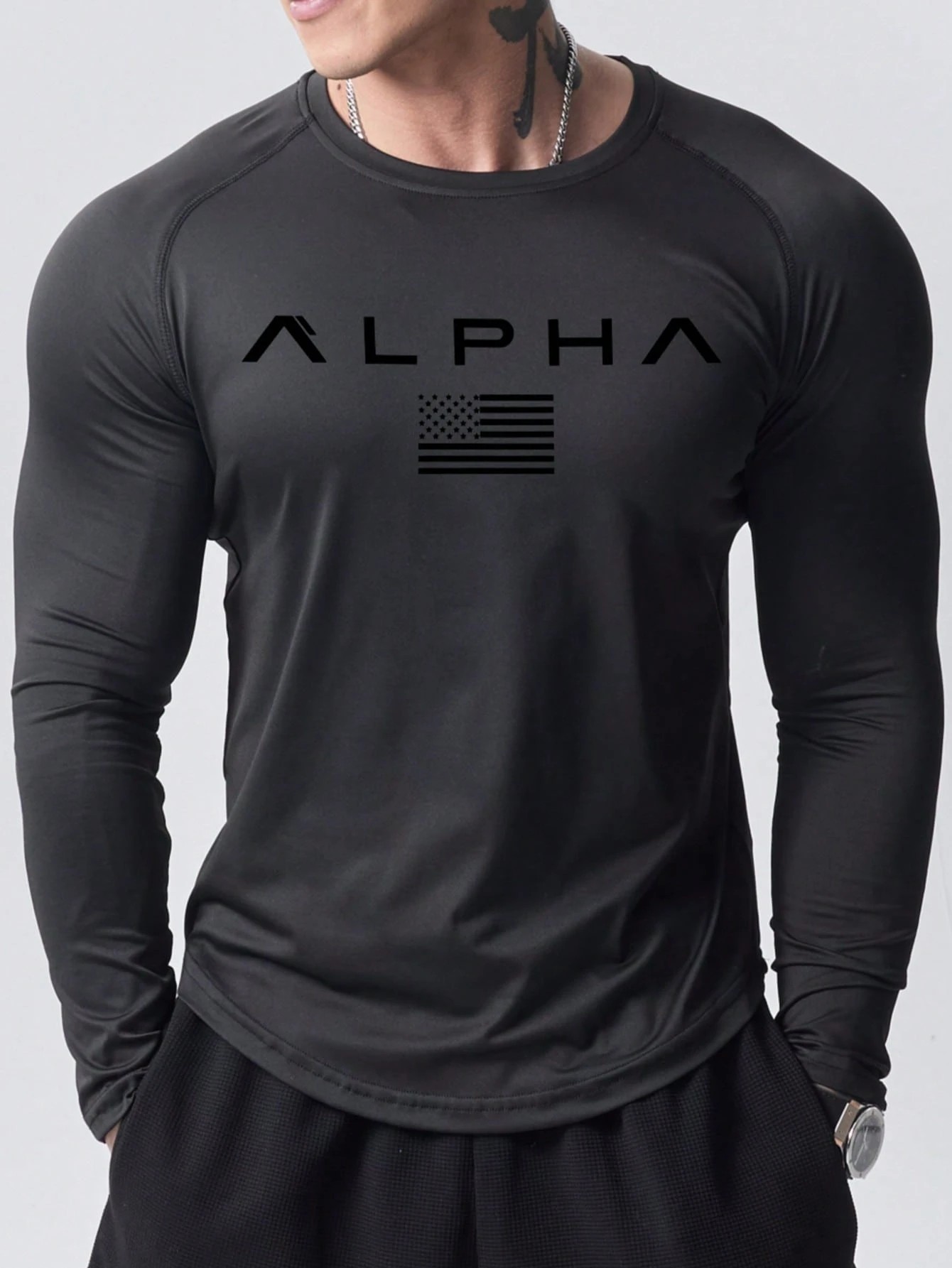 Mens Fashion Clothes - New men's long-sleeved T-shirt for Spring