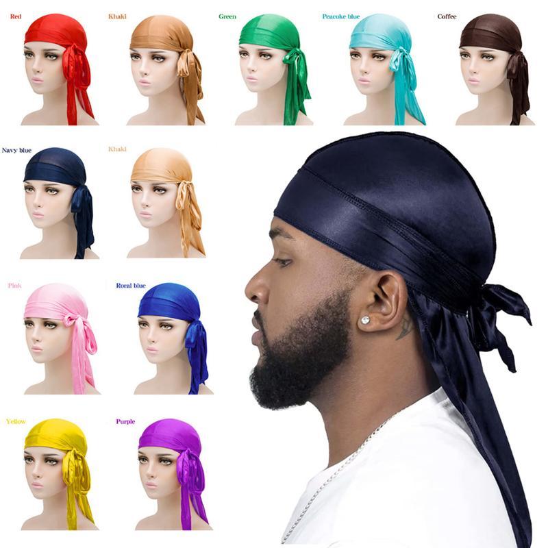 Men'S Fashion With Hat - Unisex Silky Long Tail Durag Pirate
