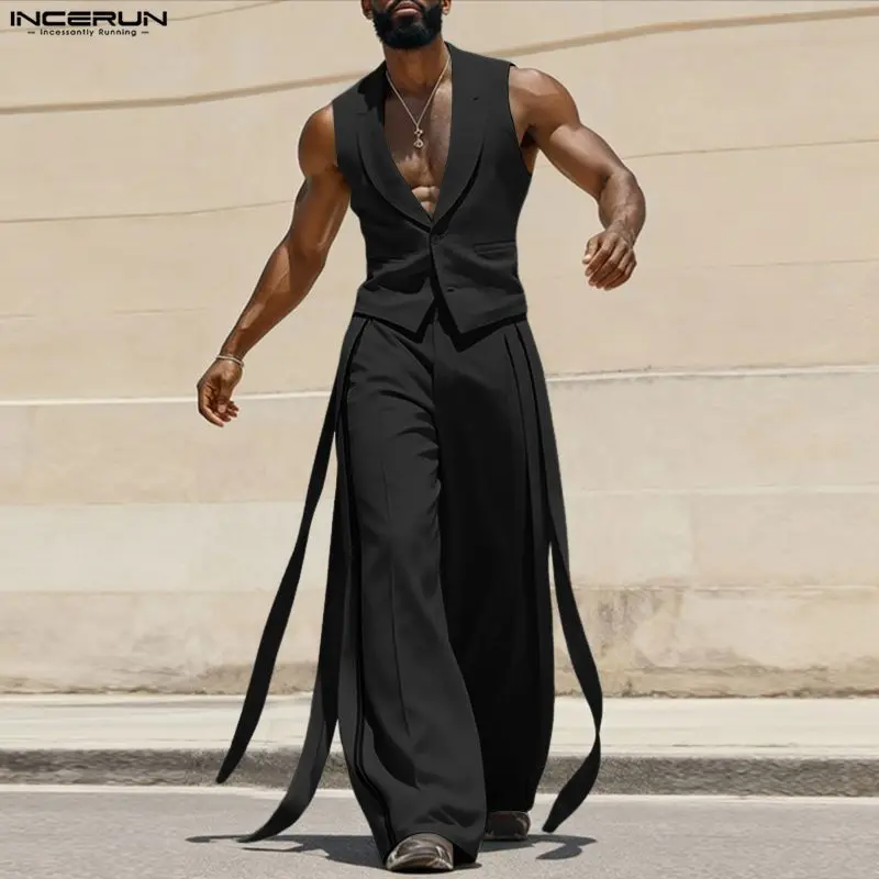 INCERUN Men Sets Solid Color V - огляд і ціна Mens Fashion Summer