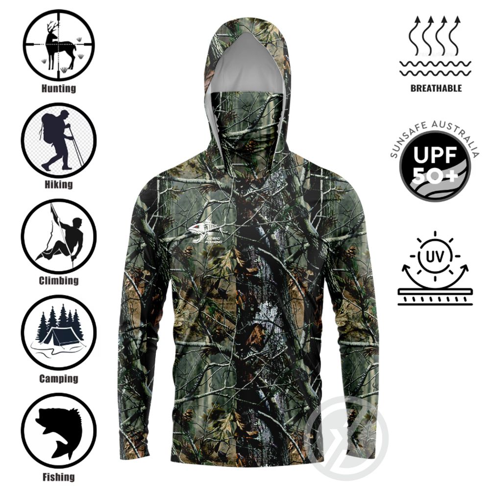 UPF50+ Hooded Fishing Shirt Bu - огляд і ціна Mens Fashion Summer