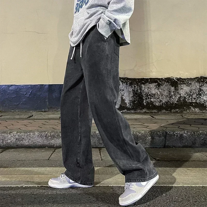 Korean Style Streetwear New Fa - огляд і ціна Men'S Fashion Grey Jeans