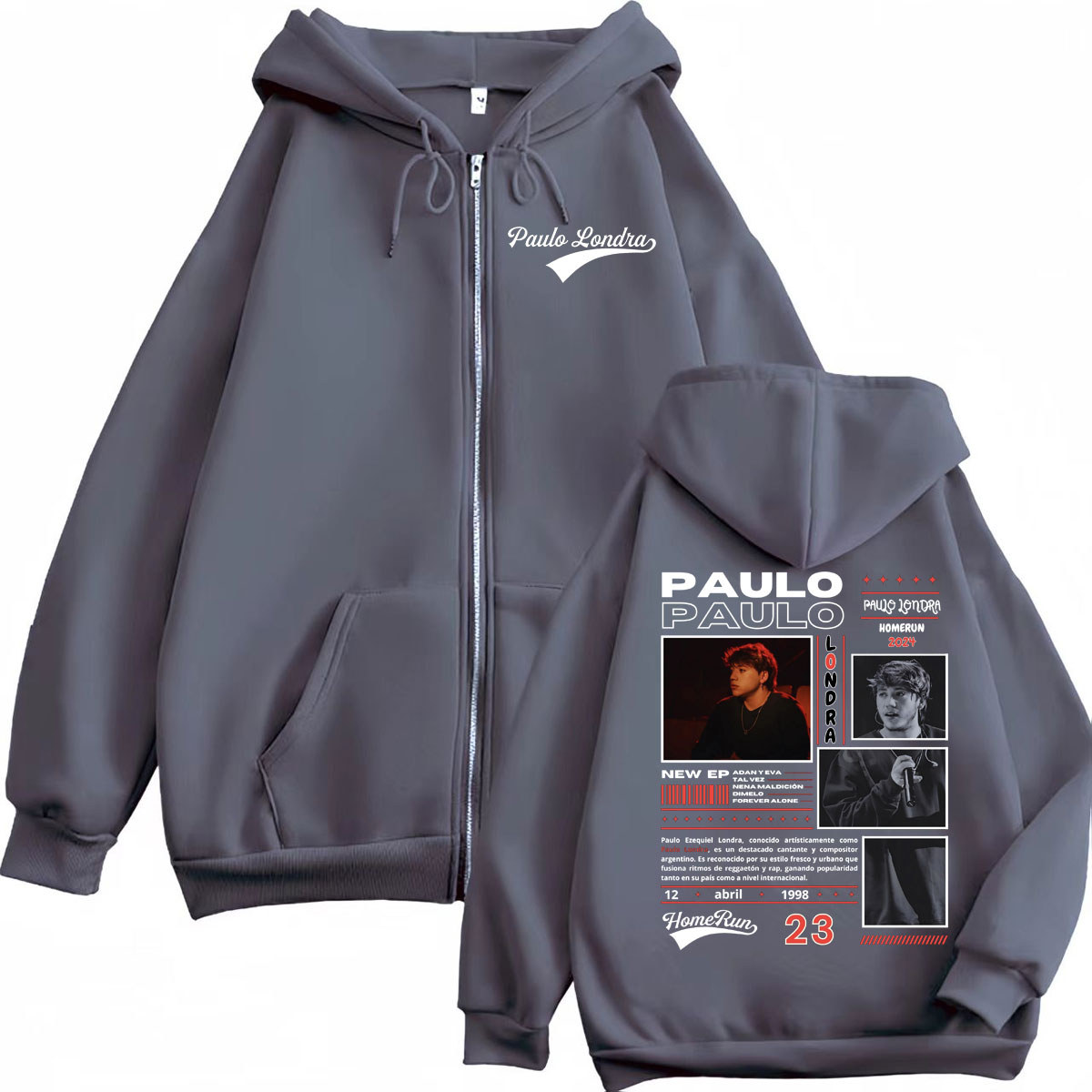 Rapper Paulo Londra Homerun Al - огляд і ціна Mens Fashion Zip Up Hoodies