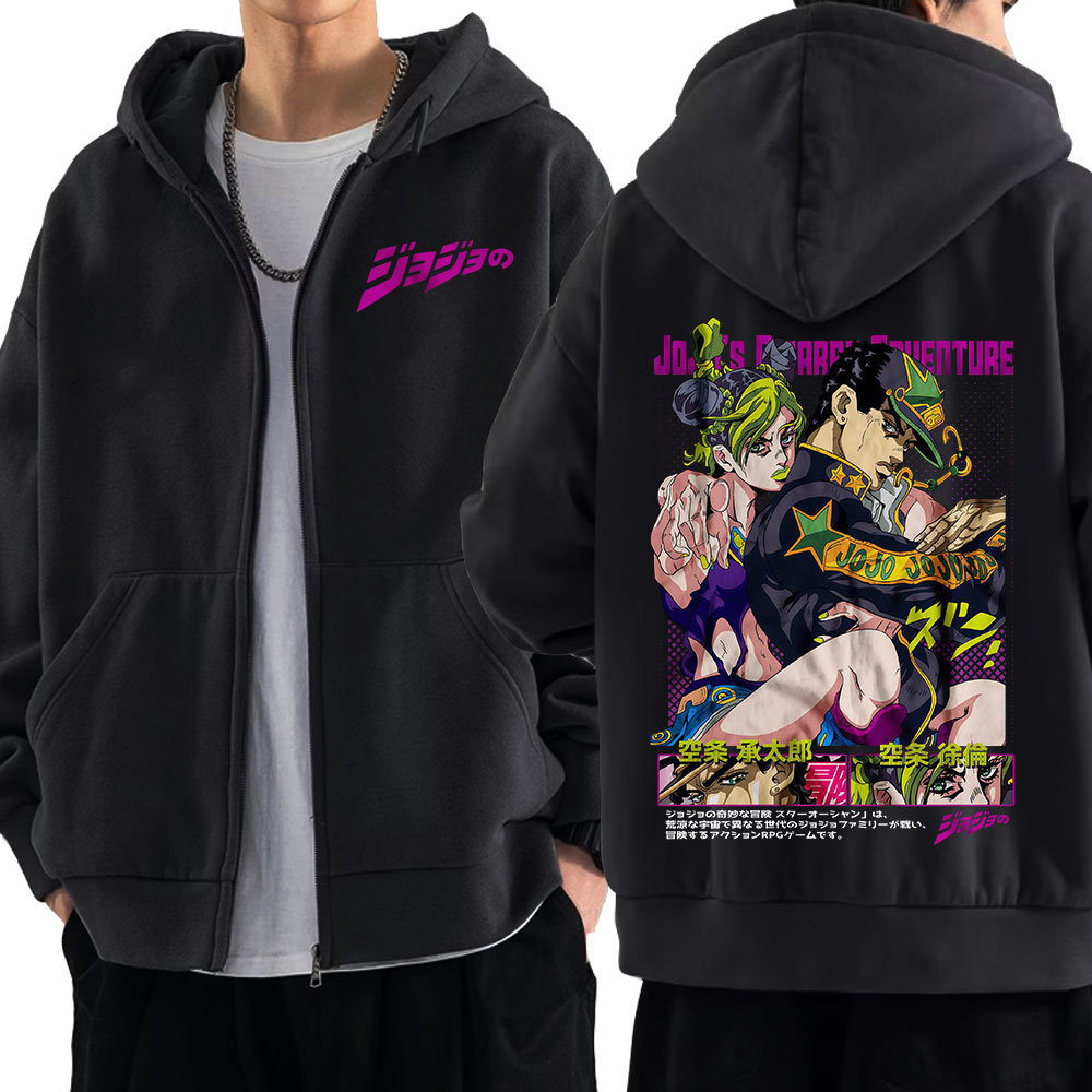 Anime Jojo Bizarre Adventure Z - огляд і ціна Mens Fashion Zip Up Hoodies