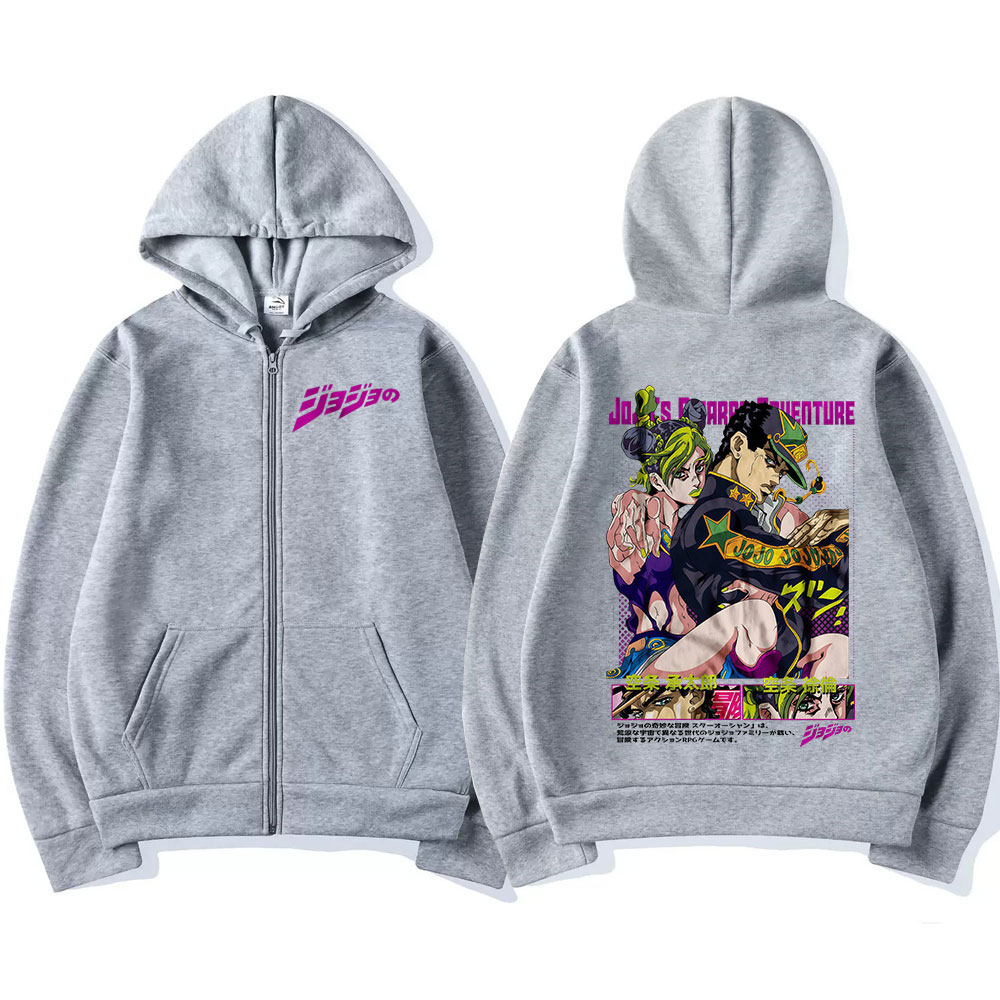 Anime Jojo Bizarre Adventure Z - огляд і ціна Mens Fashion Zip Up Hoodies