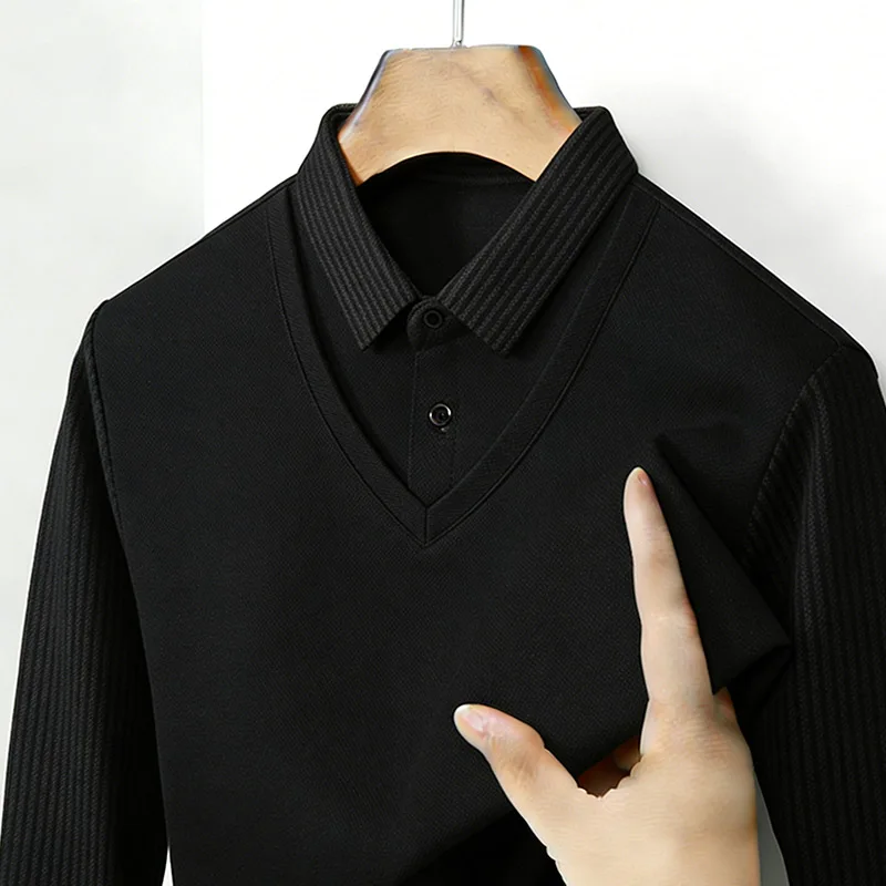 Men's Fake Two Piece Shirt Col - огляд і ціна Mens Fashion Clothes