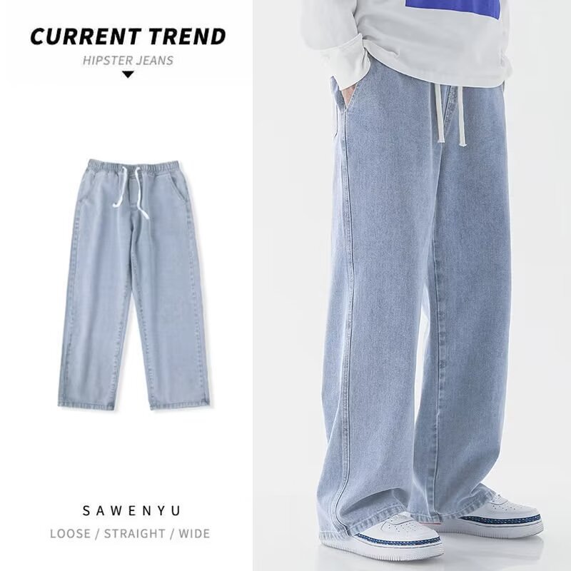 Korean Style Streetwear New Fa - огляд і ціна Men'S Fashion Grey Jeans