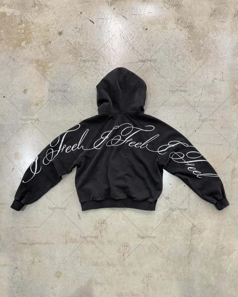 Y2K harajuku Gothic Letter Pri - огляд і ціна Mens Fashion Zip Up Hoodies