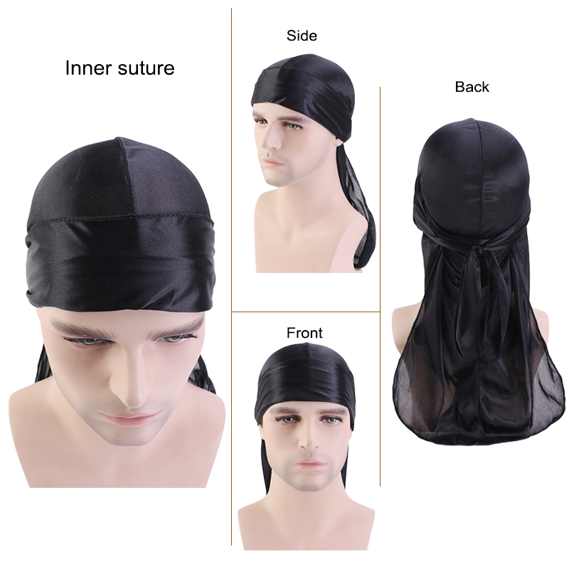 3PCS/LOT Long Durag Silk Satin - огляд і ціна Men'S Fashion With Hat