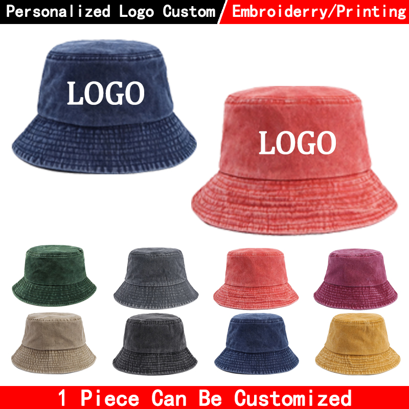 Custom Logo Denim Bucket Hat F - огляд і ціна Men'S Fashion With Hat