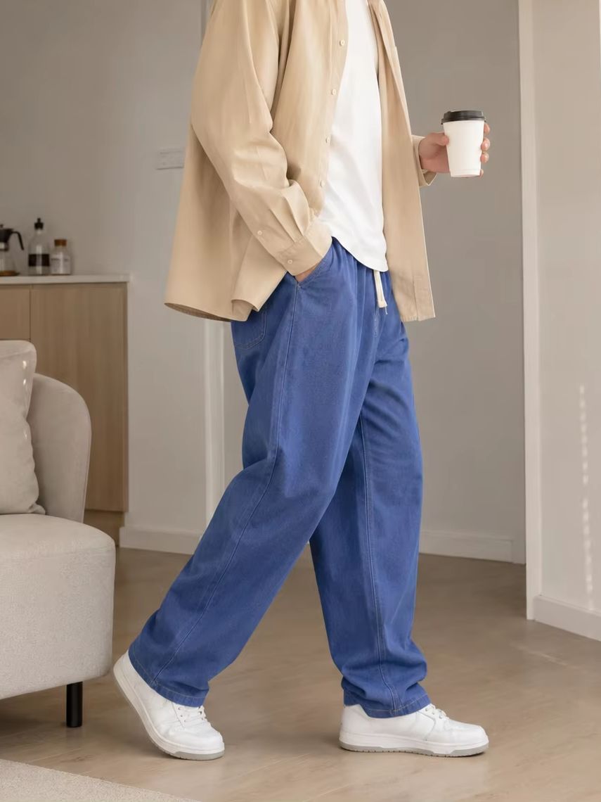 Men's Casual Baggy Jeans Loose - огляд і ціна Men'S Fashion Grey Jeans