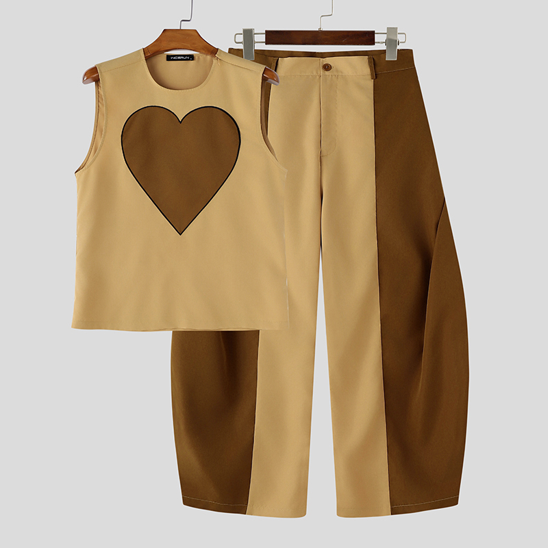 INCERUN Men's Sets Patchwork C - огляд і ціна Mens Fashion Summer