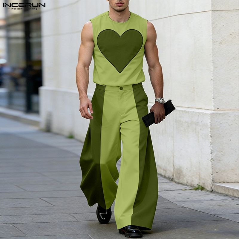INCERUN Men's Sets Patchwork C - огляд і ціна Mens Fashion Summer