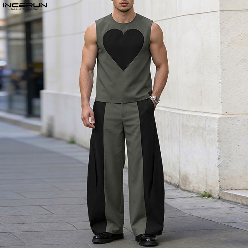 INCERUN Men's Sets Patchwork C - огляд і ціна Mens Fashion Summer