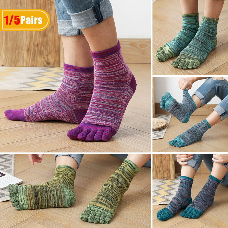 1/5 Pairs Man Colorful Toe Hap - огляд і ціна Socks Ankle Men