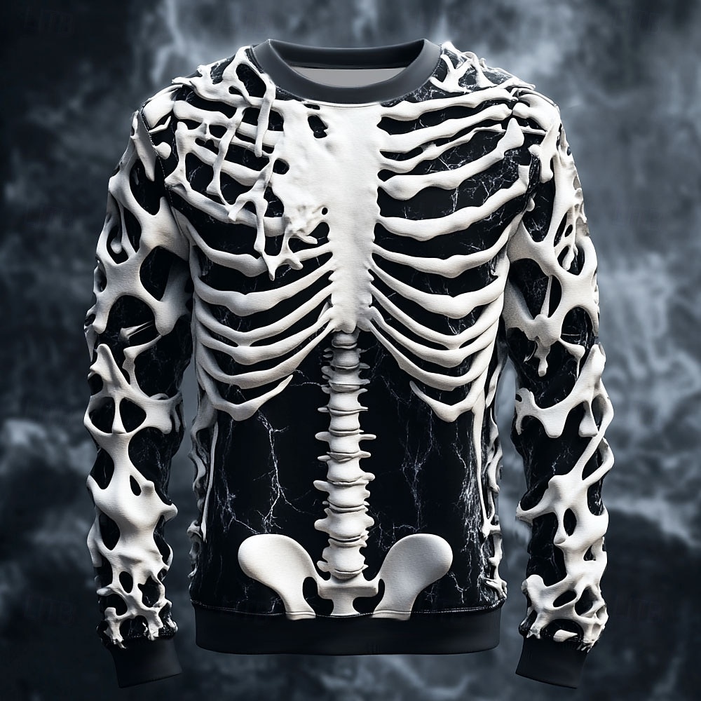 Funny 3D Skull Print Men's T-s - огляд і ціна Mens Fashion Clothes