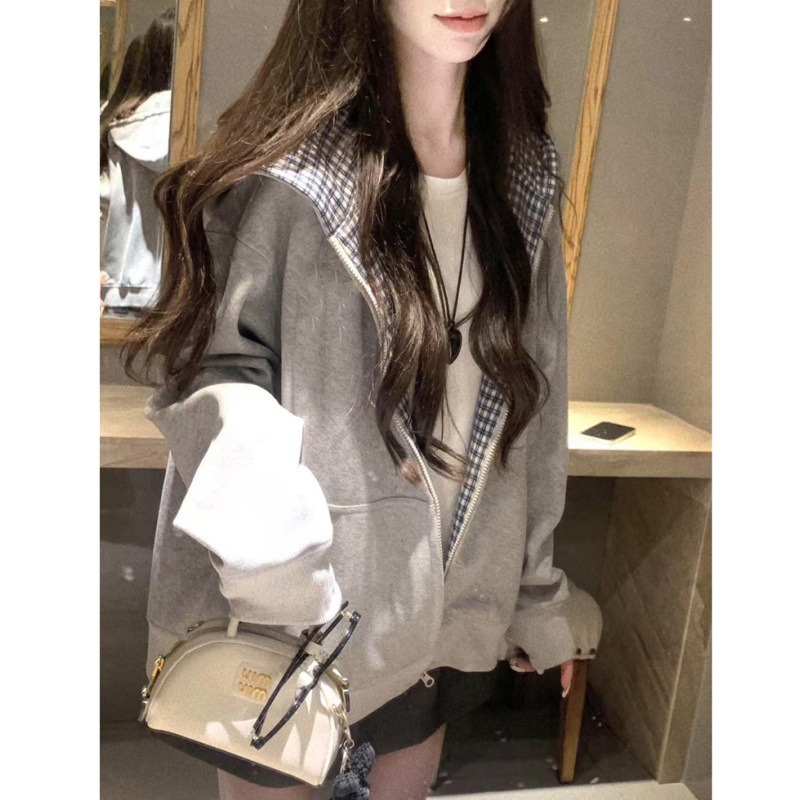 2026 Autumn New Plaid Lining S - огляд і ціна Mens Fashion Zip Up Hoodies