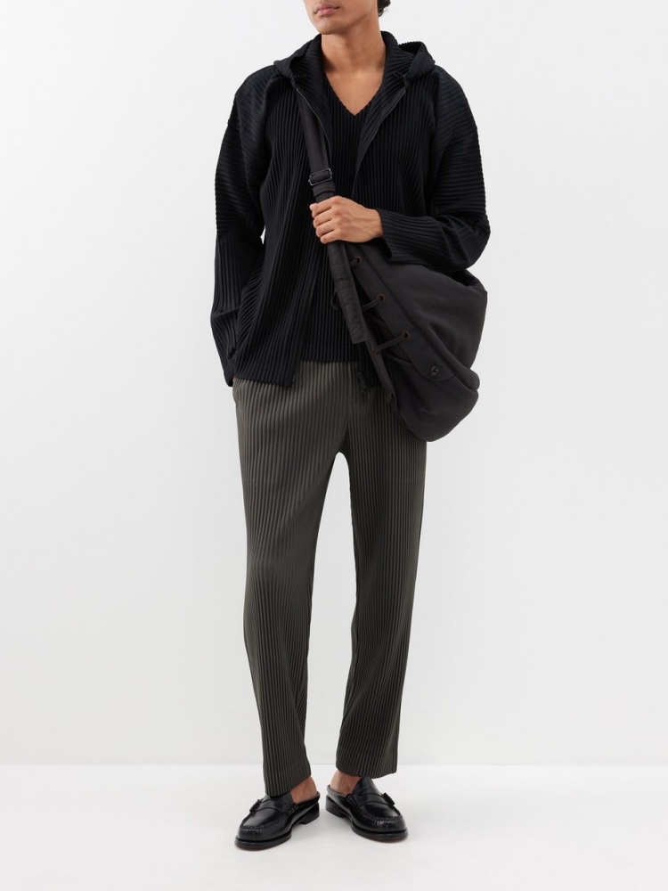 Miyake Pleated Men Zip-up Plis - огляд і ціна Mens Fashion Zip Up Hoodies
