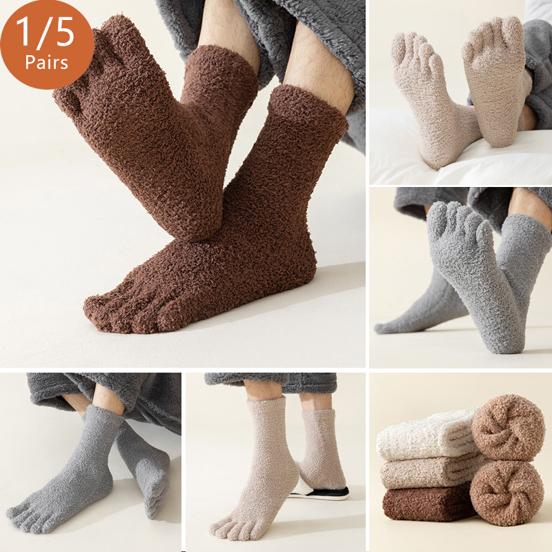 1/5 Pairs Mans Thermal Toe Soc - огляд і ціна Socks Ankle Men